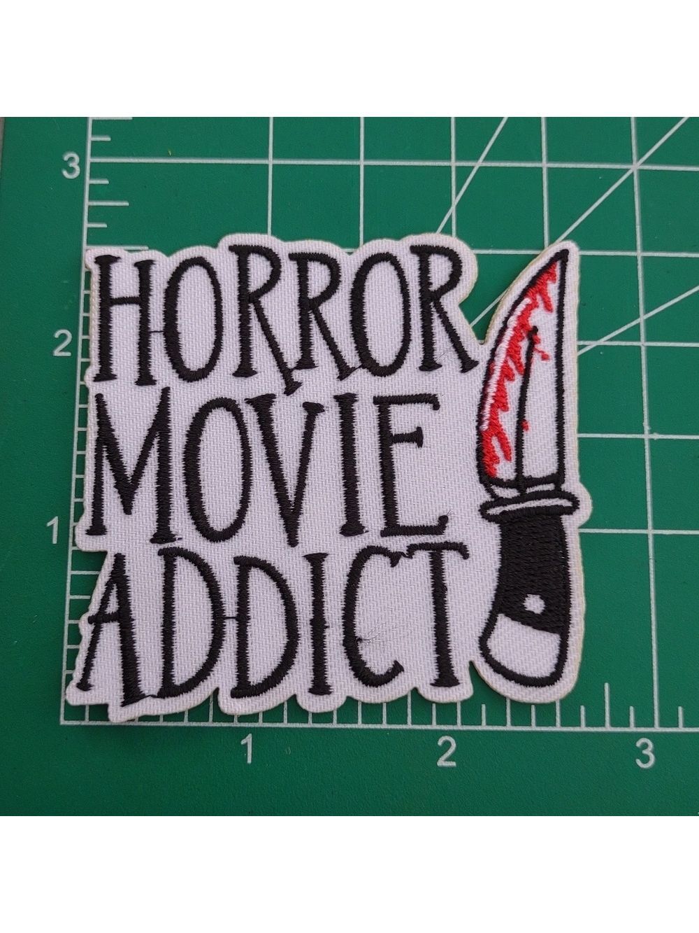 2/$10 Horror Movie Addict Iron On Patch